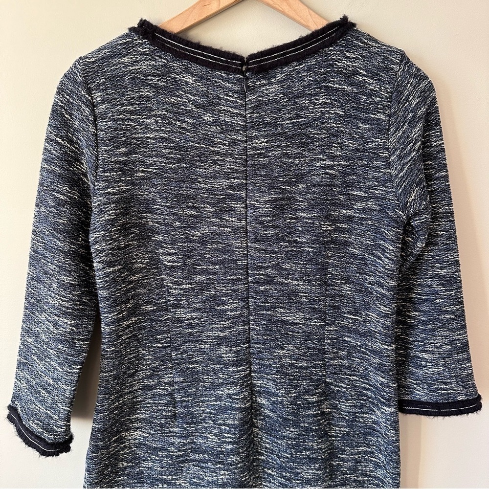Talbots Tweed Shift Dress Womens 4 Petite Gold Buttons Front Pockets Scoop Neck - Picture 11 of 16
